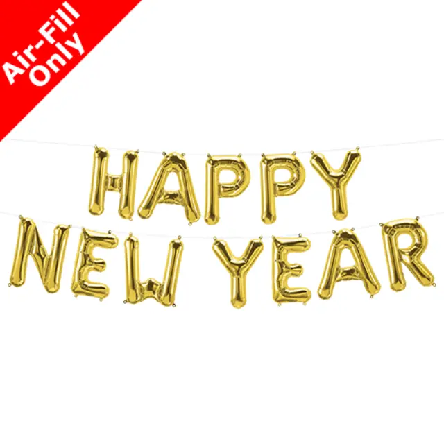 Κιτ Χρύσα Μπαλόνια Γραμματα HAPPY NEW YEAR - 16