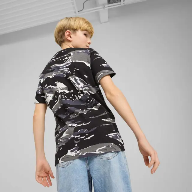 Puma Boy's Essentials Camo Allover Print Tee Μαύρο 685139-01 (Puma) 2