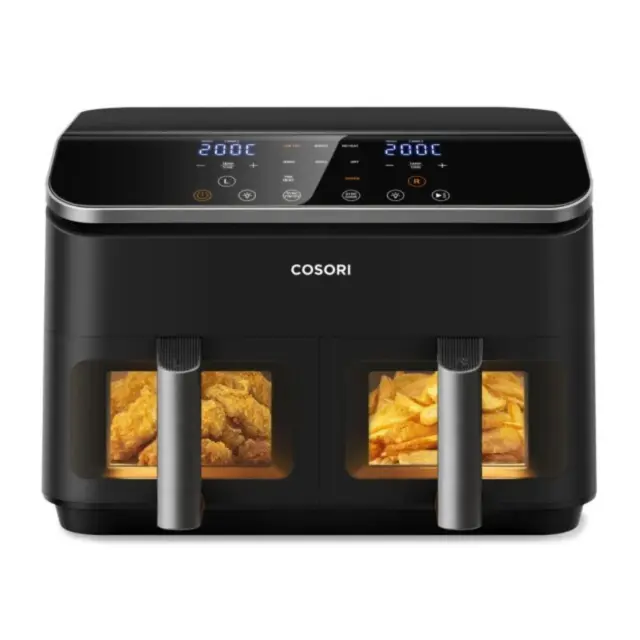 Cosori Chef Edition CAF-R901-AEU Air Fryer 1800W με 2 Ανεξάρτητους Κάδους 8,5L, Sync Finish + 8 Λειτουργίες – Μαύρη