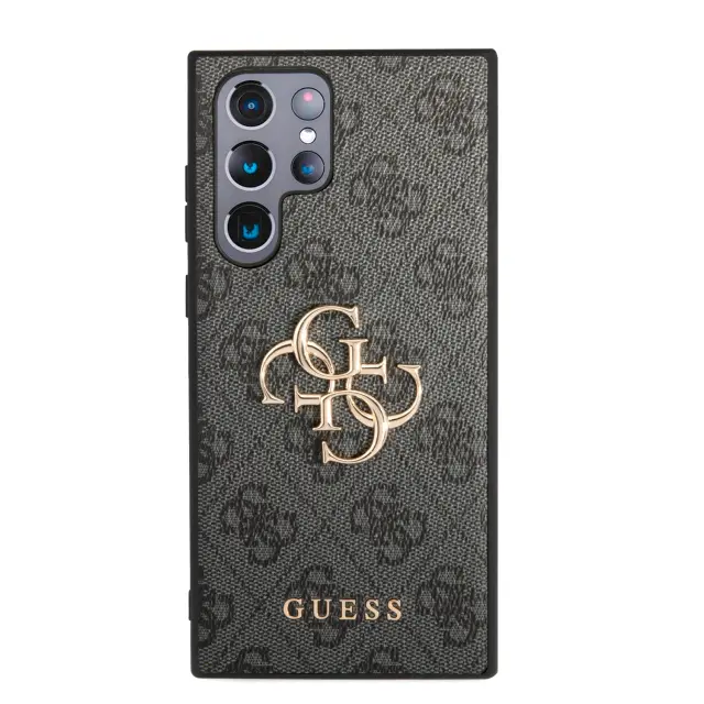 Guess PU 4G Metal Logo Case for Samsung Galaxy S24 Ultra Grey 3