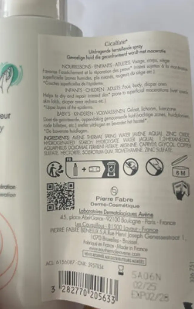 Avene Cicalfate+ Absorbing Repair Spray Ξηραντικό - Επανορθωτικό Σπρέι για το Ερεθισμένο Δέρμα, 100ml 2