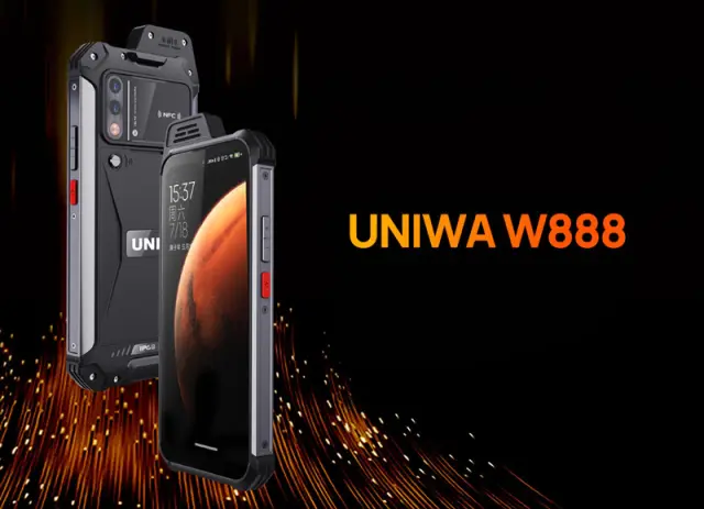 UNIWA smartphone W888, 6.3" HD+, 4/64GB, ηχείο 2W, Atex Zone 2, IP68, μαύρο 2