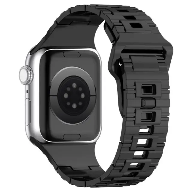 Armor Style Ανταλλακτικό Λουράκι Σιλικόνης για Apple Watch 44/45/46/49mm - Black OEM