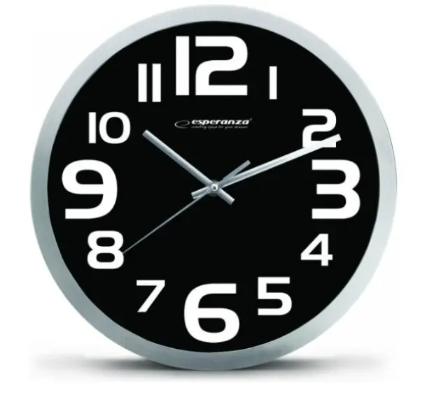 Esperanza EHC013K Wall Clock - Zurich - Black Quartz clock Oval Black, White