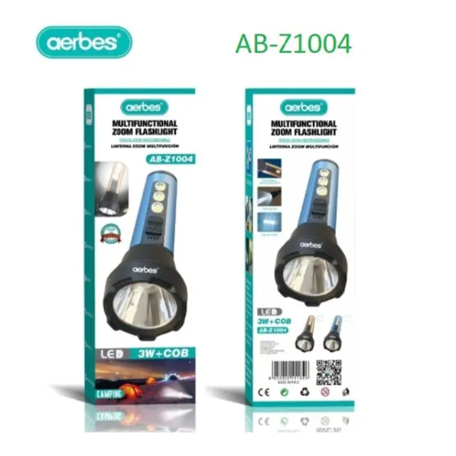 Aerbes Φακός Ζουμ Κάμπινγκ LED 3W Μπλε AB-Z1004