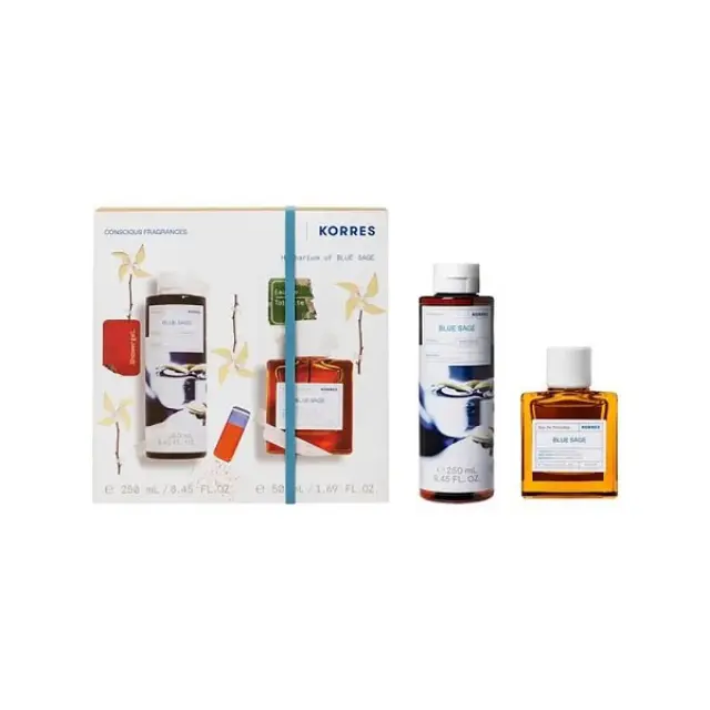 Korres | Promo Blue Sage Ανδρικό Αφρόλουτρο, 250ml & Blue Sage Eau De Toilette Ανδρικό Άρωμα, 50ml | 1set