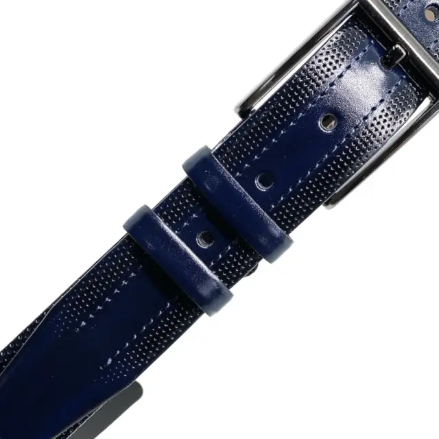 Μπλε Ζώνη P.U. Leather με Γαζί 3,5 cm 3