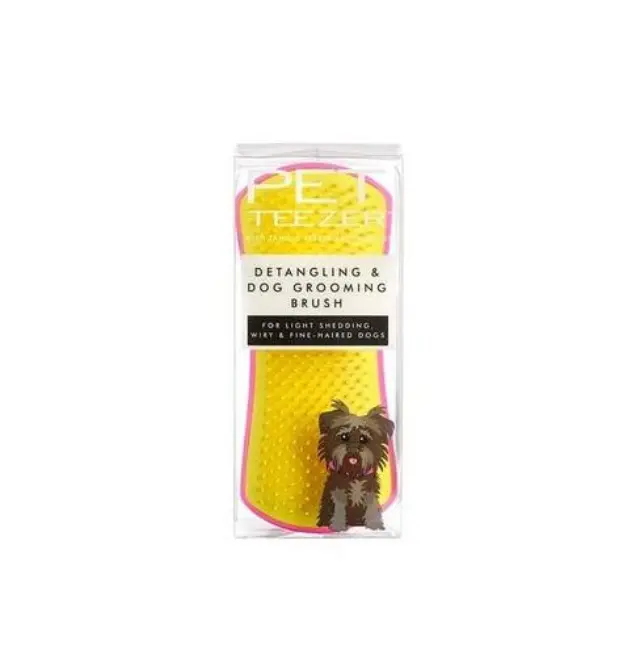 Pet Teezer Detangling & Dog Grooming Brush Λιλά/Κίτρινη Βούρτσα για Σκύλους Μεσαίου και Μεγάλου Μεγέθους για Διάφορα Μήκη Τρίχας, 1τμχ