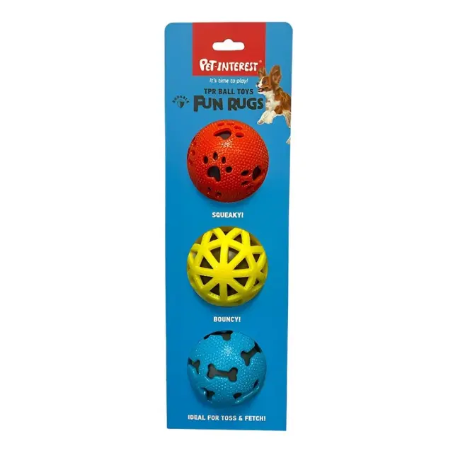 Pet Interest Παιχνίδι TPR Bouncy Μπάλες 3τμχ 7.5cm 2