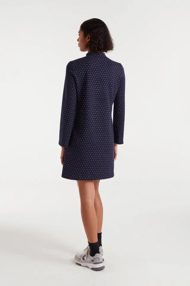 COMPANIA FANTASTICA KNITTED MINI DRESS (54C/12122 NAVY BLUE) - L 2