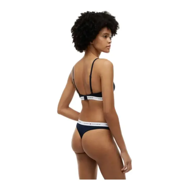 Tommy Hilfiger Γυναικείο String Logo Waistband Stretch Cotton Thongs - Τριπλό Πακέτο, Χρώμα Σκούρο Μπλε 3