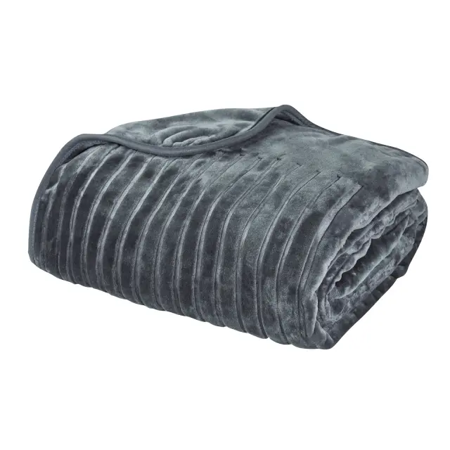 Κουβέρτα 220x240 Υπέρδιπλη Velour 700gsm Das Home 1349 Γραφίτης 100% Ακρυλικό 2