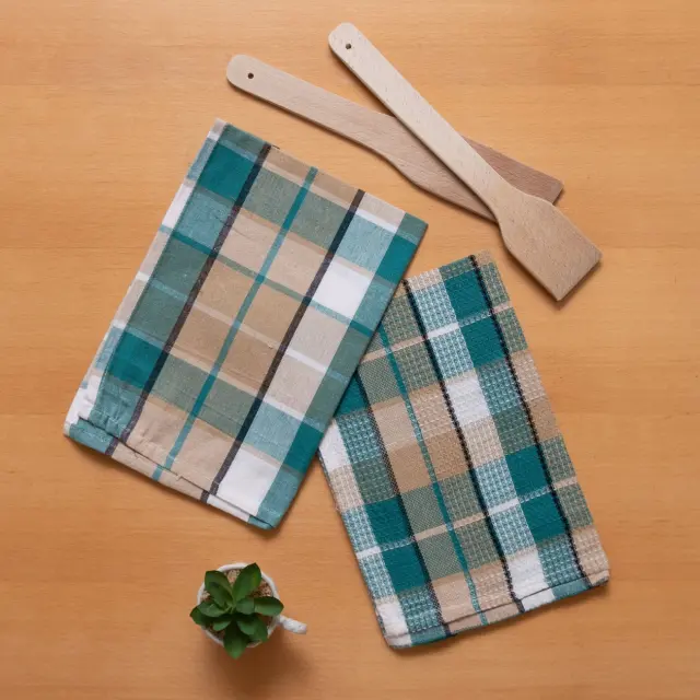 Πετσέτες Κουζίνας 40Χ60 Σετ 2 Τεμ Kitchen Ideas Viopros Σεφ Πράσινο 100% βαμβακερό