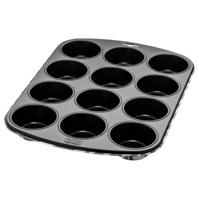 Kaiser Zebrafrica Αντικολλητική Φόρμα Muffins 12 Θέσεων 38x27x3cm Black-White