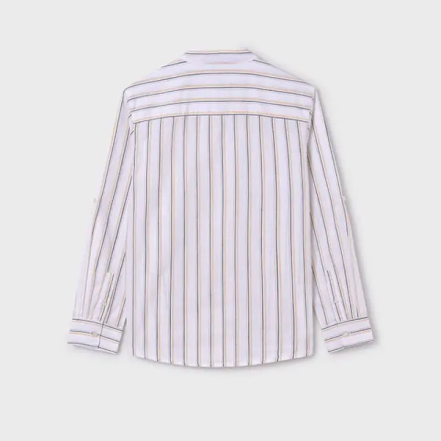 Junior 10 έως 18 ετών Πουκάμισο μακρυμάνικο ρίγες Better Cotton χακί 3
