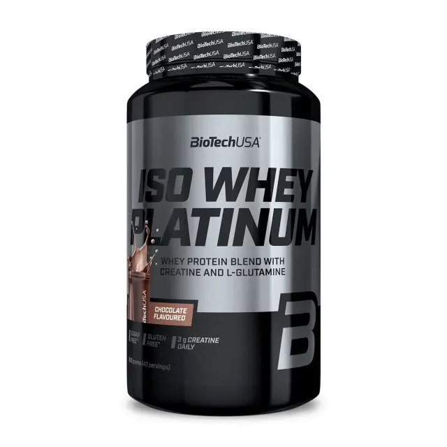 Biotech USA Iso Whey Platinum Πρωτεΐνη Ορού Γάλακτος με Κρεατίνη Χωρίς Γλουτένη με Γεύση Σοκολάτα 908gr