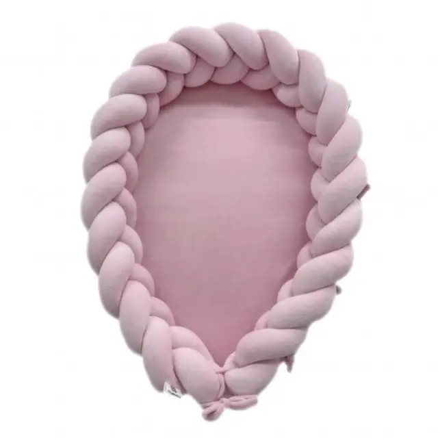 Βελούδινη Βρεφική Φωλιά 2 σε 1 Light Pink - Supelkowelove