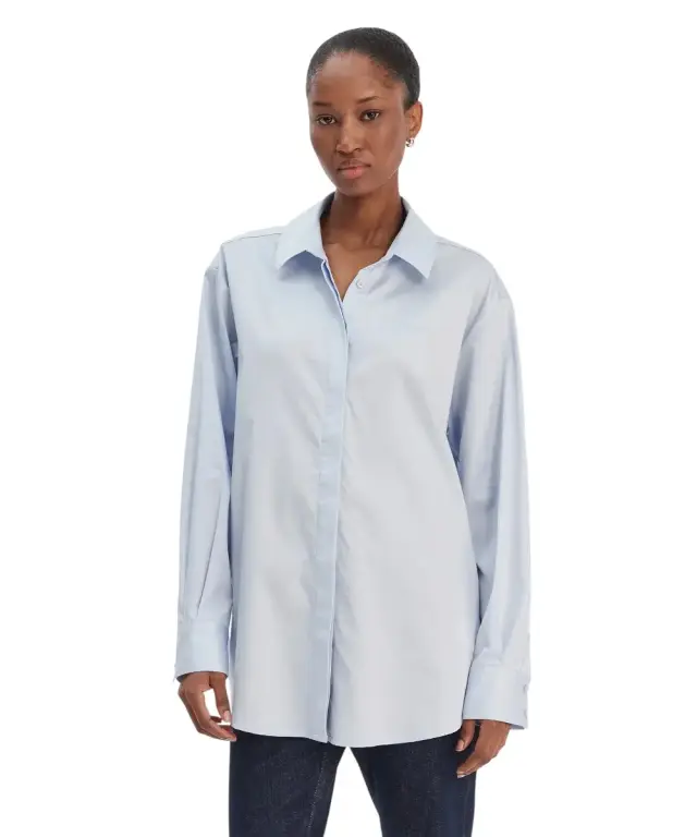 Guess - Γυναικείο Πουκάμισο Oversize W6RH57WAF10-G7S1 Γαλάζιο