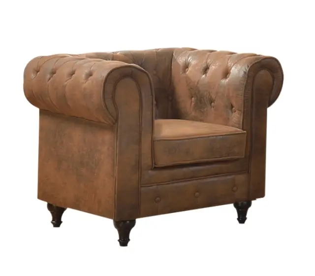 Πολυθρόνα CHESTERFIELD Ύφασμα Camel 110x82x77cm