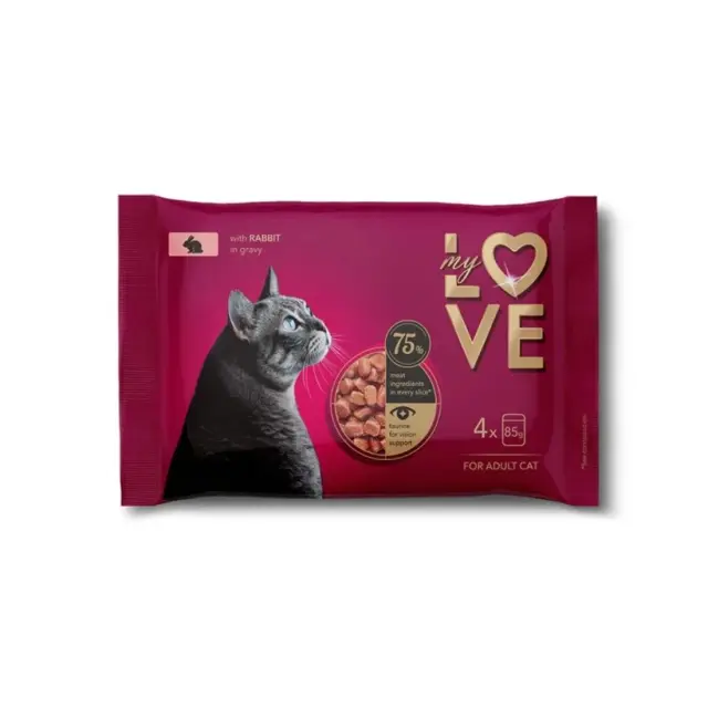 My Love Multipack 4x85gr Mε Κουνέλι Σε Σάλτσα 340gr