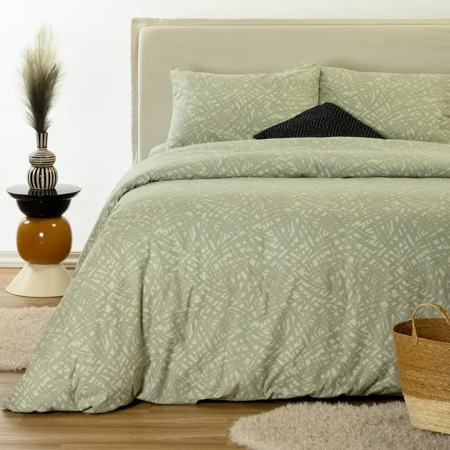 Σετ Σεντόνια 270x270 King Size Φανελένια Winter Line Melinen Neva Olive 100% βαμβακερόΧωρίς Λάστιχο