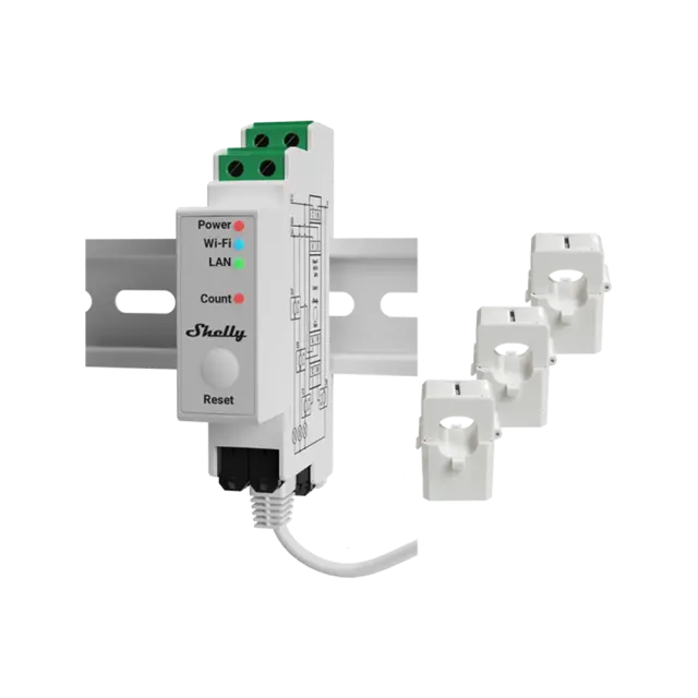 3800238073862 | Shelly Pro 3EM 120A (+3clampsx120A) V.2 New Matter Compatible - EAN 3800238073862