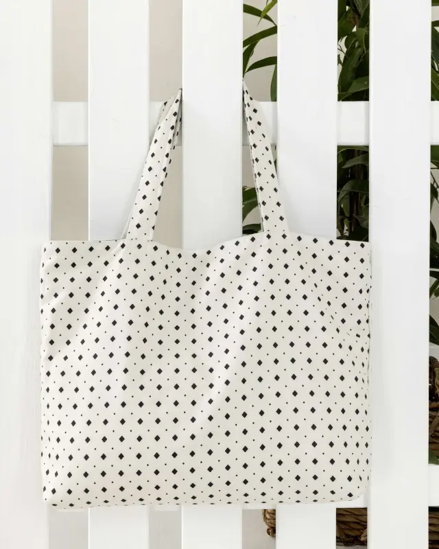 Τσάντα Θαλάσσης 37x54 2 Οψεων Nima Abstract White-Black 100% Microfiber 2