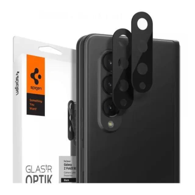 Tempered Glass Full Face Spigen για Τζαμάκι Κάμερας Samsung Galaxy Z Fold 3 5G Glas.tR Optik Μαύρο (2 τεμ.) N58411