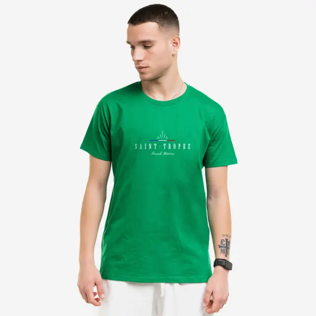 T-shirt Noshame® Πράσινο με τύπωμα Saint Tropez - 122571 - XXL