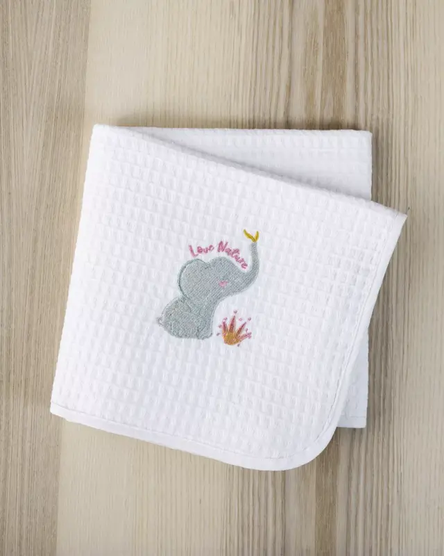 Κουβέρτα Κούνιας 110x140 Πικέ 300gsm Nima Nature's Kiss White 100% βαμβακερό