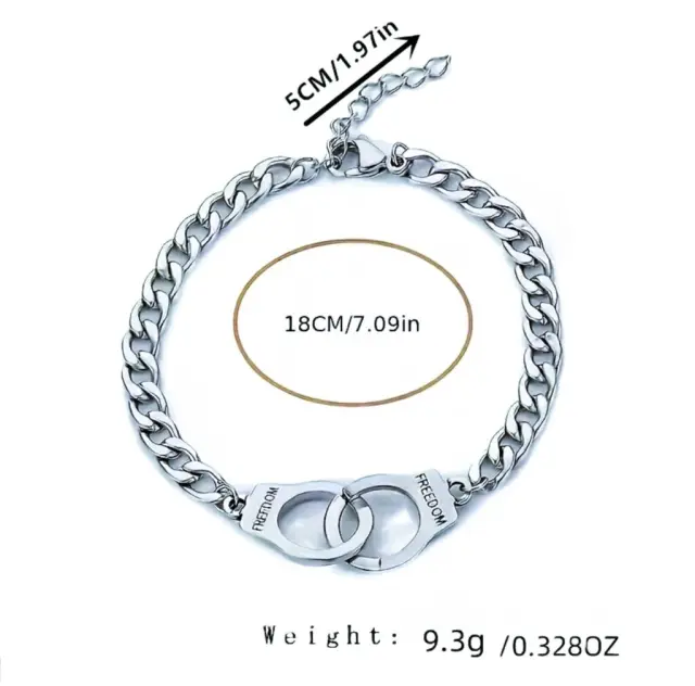 Ghetto New Bracelet Handcuffs Stainless Steel 3