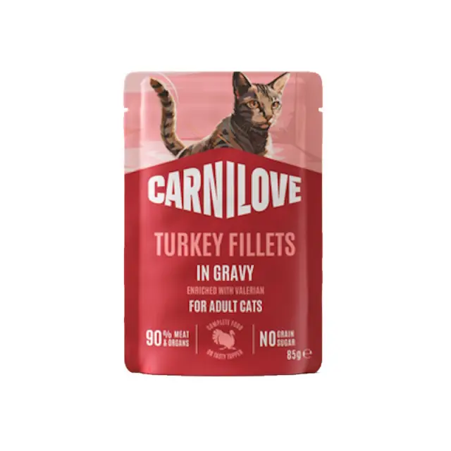Carnilove Γάτα Φακελάκι Turkey Fillets enriched with Valerian 85gr Μονόχρωμο