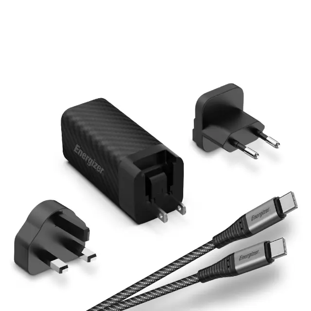 Φορτιστής Ταξιδίου Energizer A90MUC με έξοδο USB-C/USB-A 90W Καλώδιο USB-C/USB-C Μαύρο 2