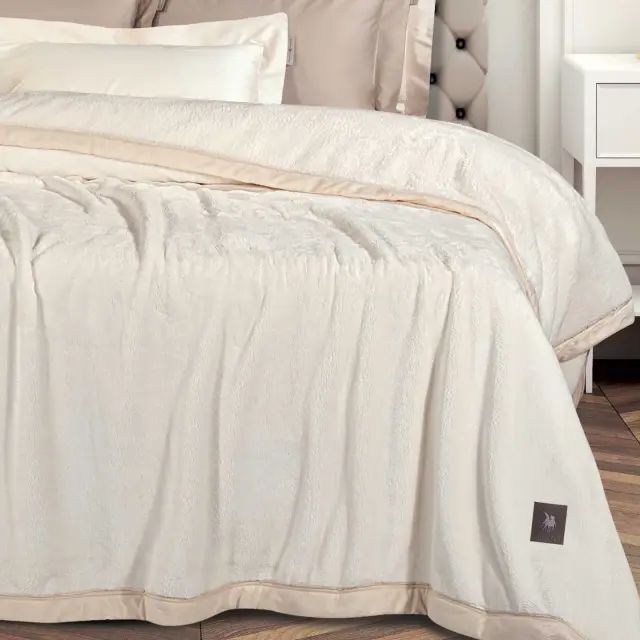 Κουβέρτα 220x240 King Size Βελουτέ Essential Greenwich Polo Club 3974 Royal White 100% Πολυέστερ 2