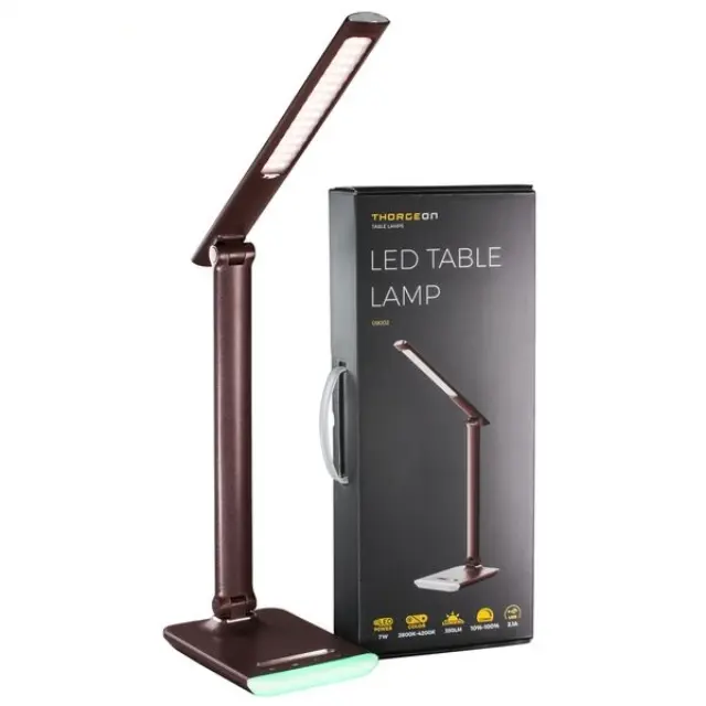 LED Table Lamp 7W Leather 2800K-6000K Dimmable USB 5V 2.1A + RGB Touch Light