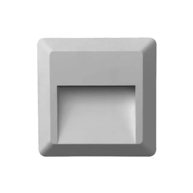 LED WALL SQUARE LUMINAIRE GREY 230V AC IP65 2W 3000K 100LM RA80 / SLIM52N