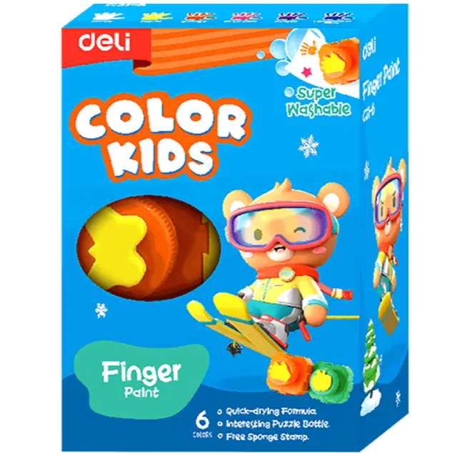 Deli Δαχτυλομπογιές Σφραγίδα 6 χρώματα 18ml Color Kids / 613807 (Deli)