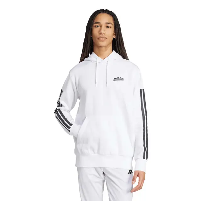 adidas Sportswear Men's Script Hoodie Άσπρο KD2264 (adidas Sportswear)