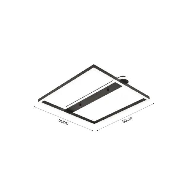 Inlight Πλαφονιέρα οροφής LED 35W 3CCT σε μαύρη απόχρωση D:50x50cm (6110) 2