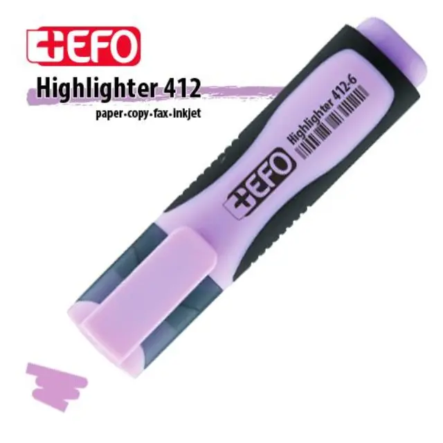 Μαρκαδόρος Υπογράμμισης +Efo 412-6 Pastel Μωβ