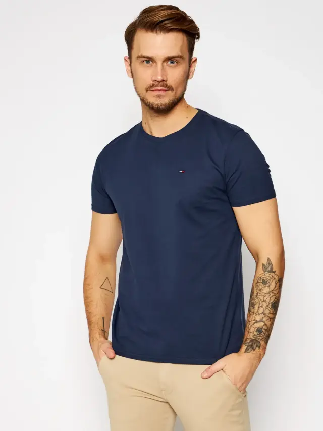 Tommy Hilfiger - Ανδρικό T-shirt Tjm Original Jersey Tee Regular Fit DM0DM04411-002 Μπλε Ναυτικό