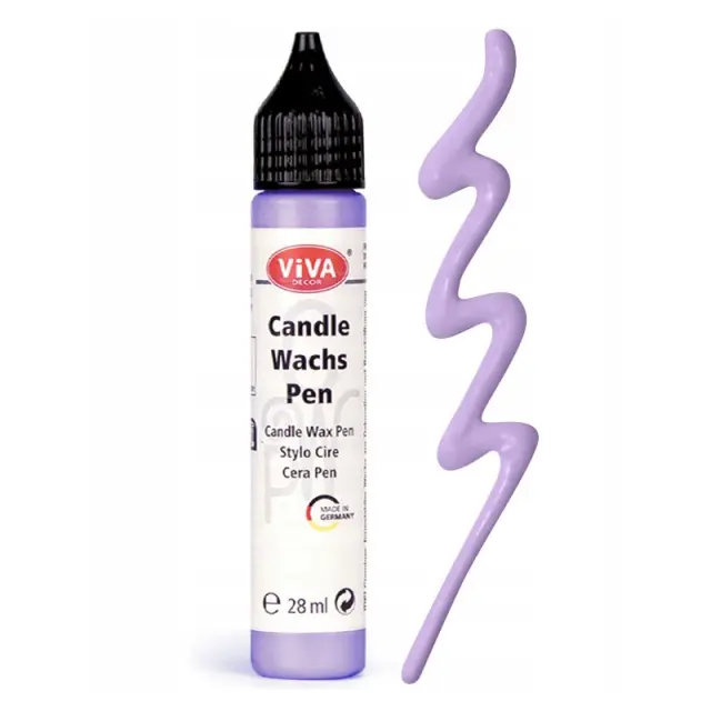Candle Wax Pen Viva Decor, χρώμα-στυλό για διακόσμηση κεριών 28ml, Λιλά παστέλ