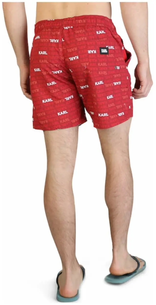 Karl Lagerfeld - Ανδρικό Μαγιό Σορτς με Σχέδια KL21MBM06-RED Κόκκινο - S 2