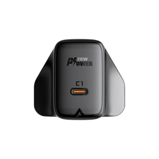 Φορτιστής Ταξιδίου Acefast A4 Fast Charging USB-C PD20W Μαύρος με UK Plug 3