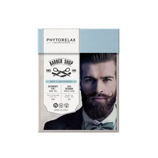Phytorelax Men's Grooming Barber Shop 2 in 1 Ανδρικό Καθαριστικό Προσώπου, 200ml & Έλαιο Περιποίησης Γενειάδας, 30ml
