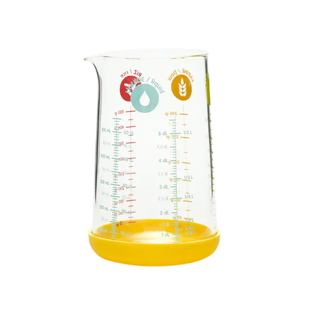 Pebbly Γυάλινος Δοσομετρητής Κανάτα 500ml Yellow