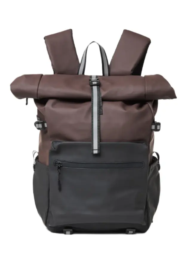 FunkyBuddha ανδρικό urban roll-top σακίδιο πλάτης color block FBM014-013-10-1