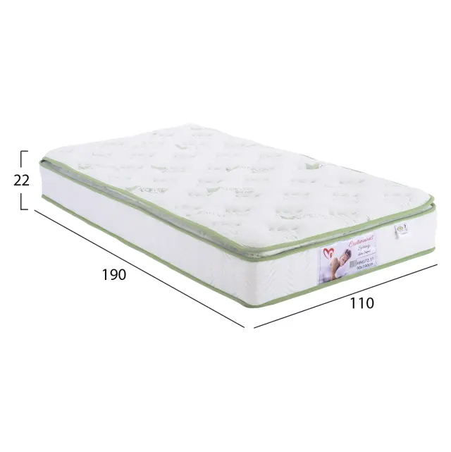 ΣΤΡΩΜΑ CONTINUOUS SPRING ΑΝΩΣΤΡΩΜΑ ALOE VERA 110X190 FB9372.12 ΜΟΝΗΣ ΟΨΗΣ 2