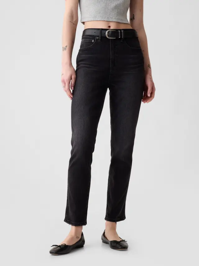Μαύρο High Rise Vintage Slim Τζιν με Τεχνολογία Washwell™ Washed black