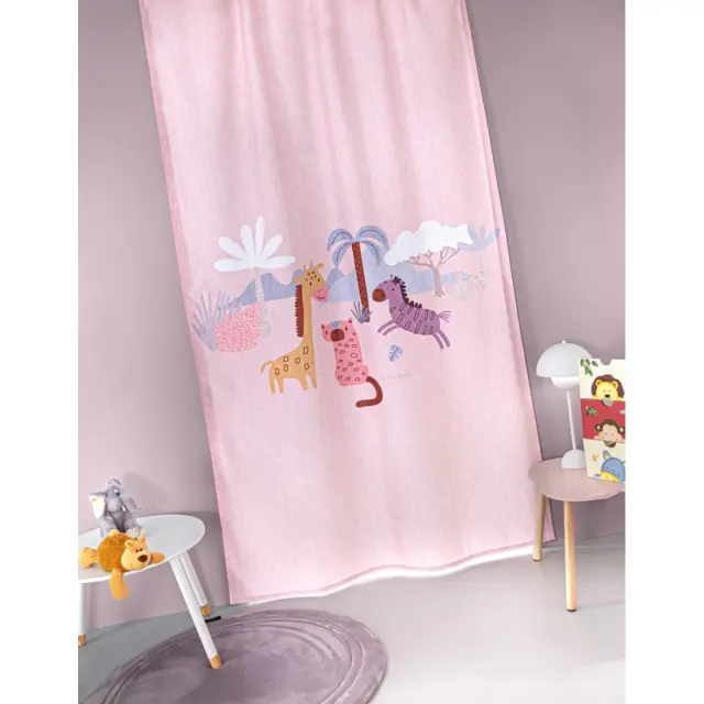Παιδική Κουρτίνα Guy Laroche Bebe Jungle Pink 145x270